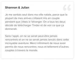 Avis Tinder Shannon et Julian