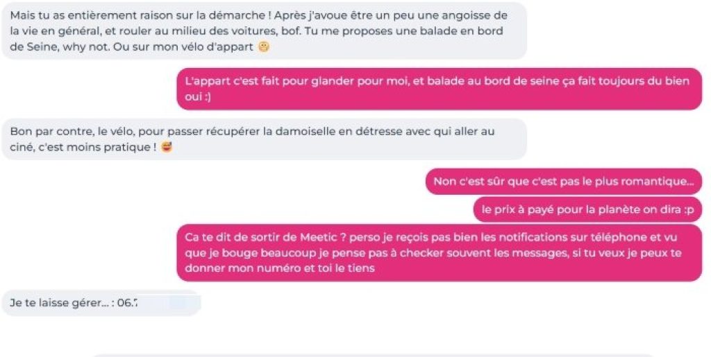 Conversation Meetic Céline