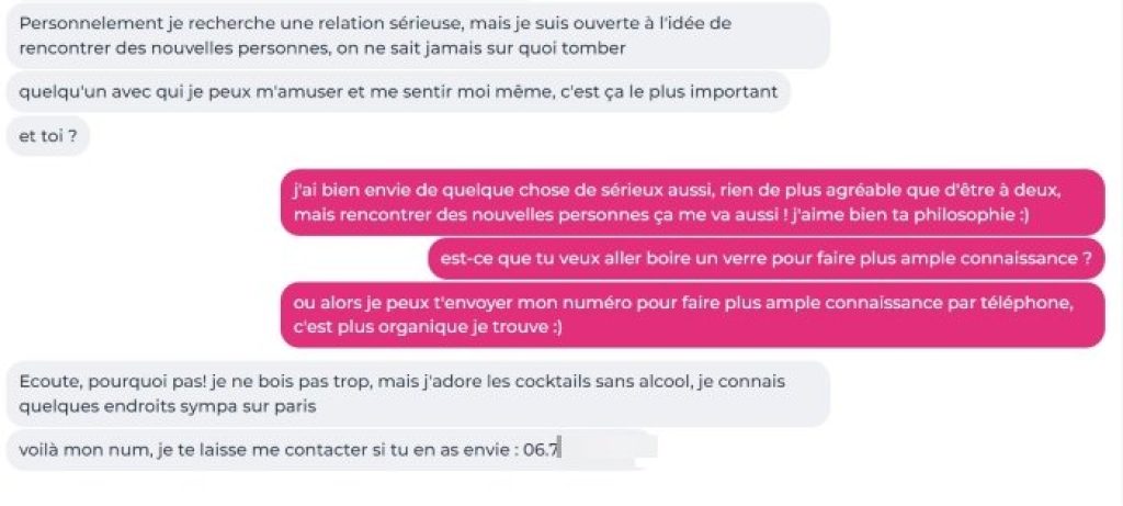 Conversation Meetic Milla