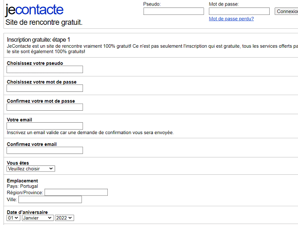 inscription gratuite je contacte