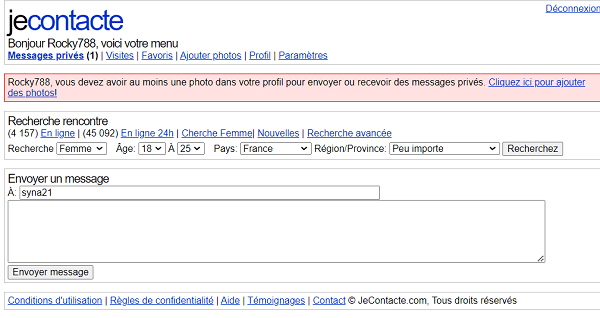 message je contacte