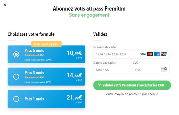 Tarif et prix du pass premium mektoube